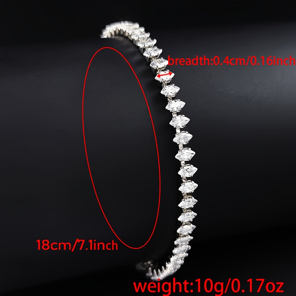Marquise Oval Square Hand Tennis Bracelet