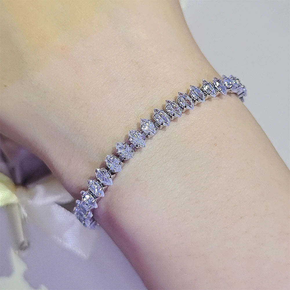 Marquise Oval Square Hand Tennis Bracelet