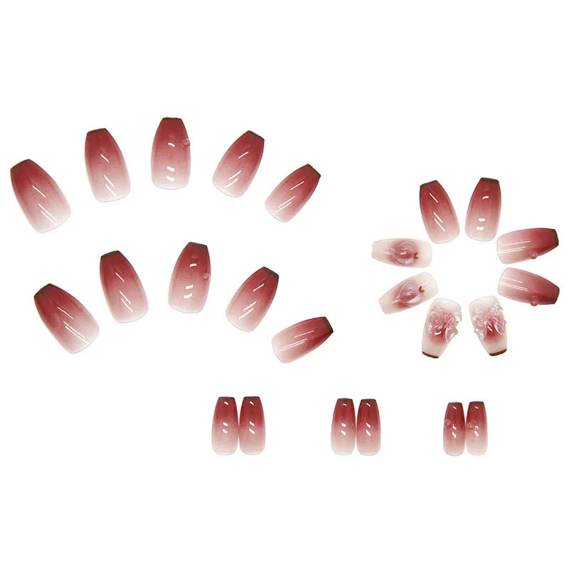 24 pieces of short trapezoid press-on nails
