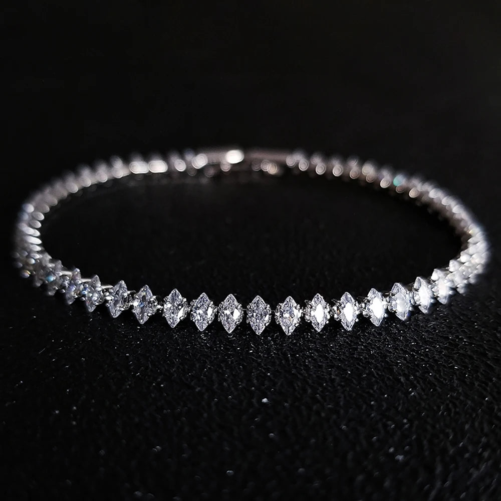 Marquise Oval Square Hand Tennis Bracelet