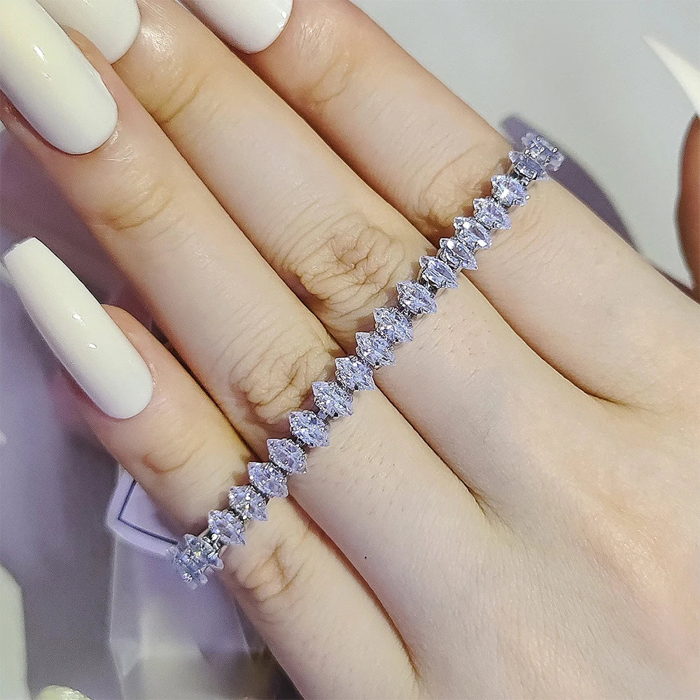 Marquise Oval Square Hand Tennis Bracelet